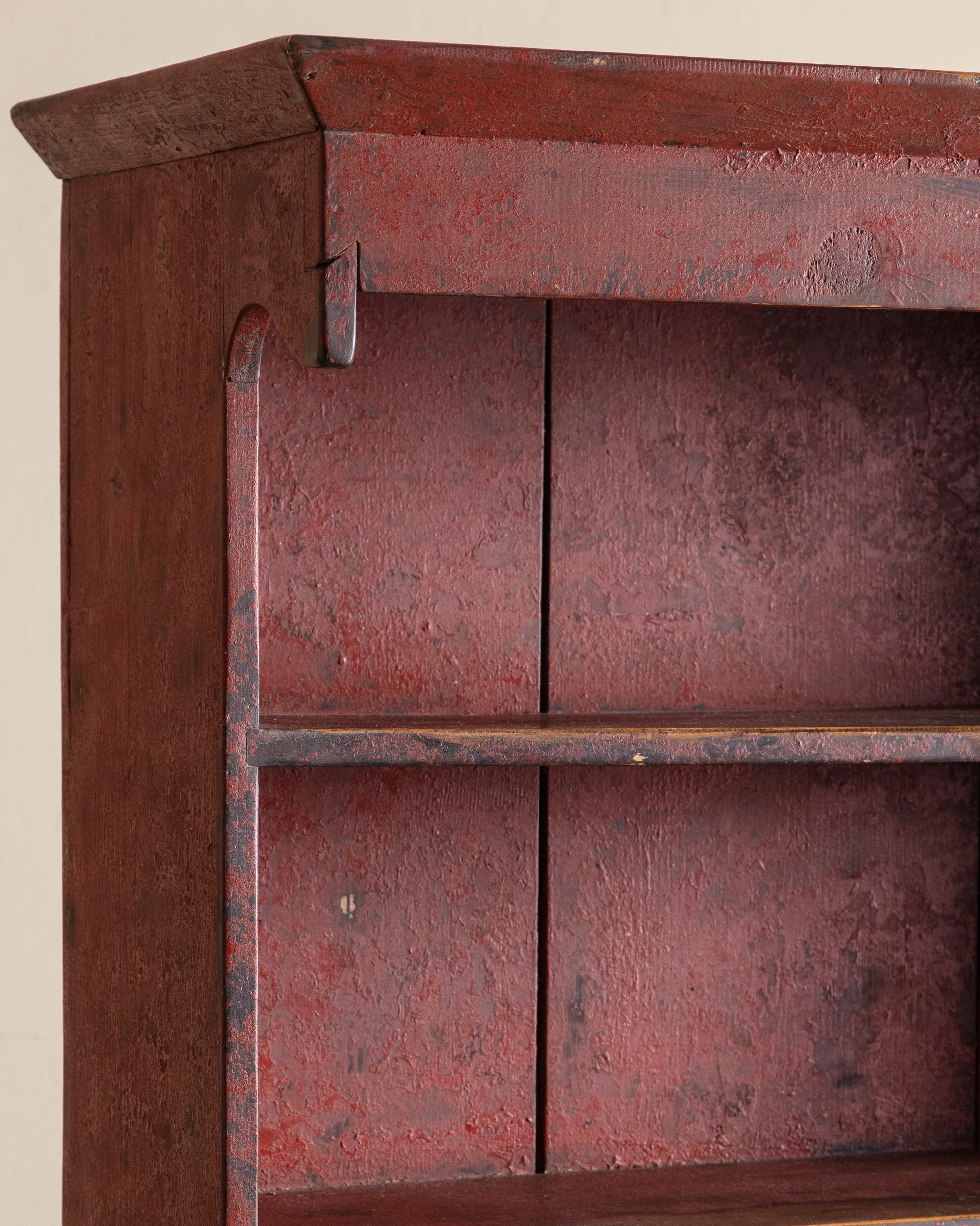 Ancienne armoire américaine peinte en rouge, 19e siècle en vente 1