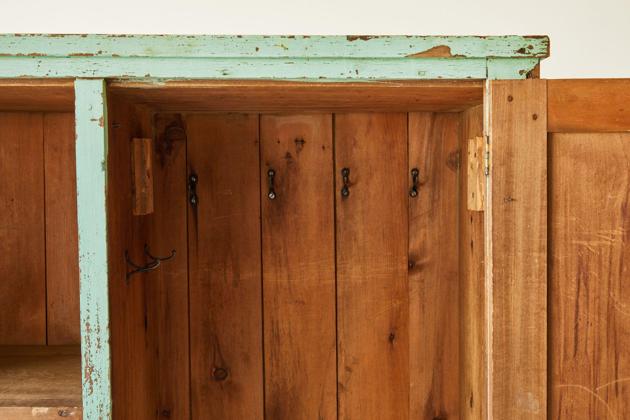 Early American Rustic Painted Two-Door Cabinet In Good Condition In Los Angeles, CA
