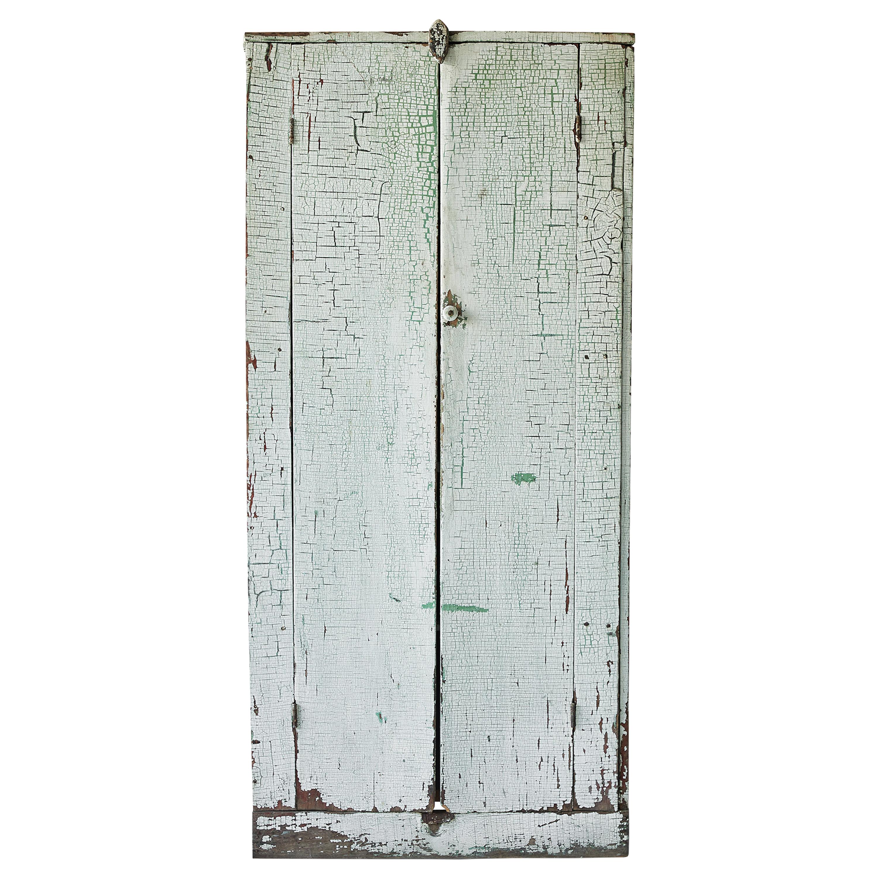 Early American Rustic Painted Two-Door Cabinet