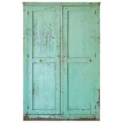 Early American Rustic Painted Two-Door Cabinet