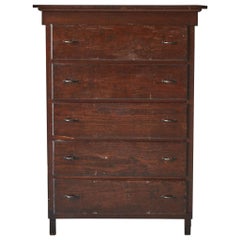 Early American Rustic Tall Chest of Drawers