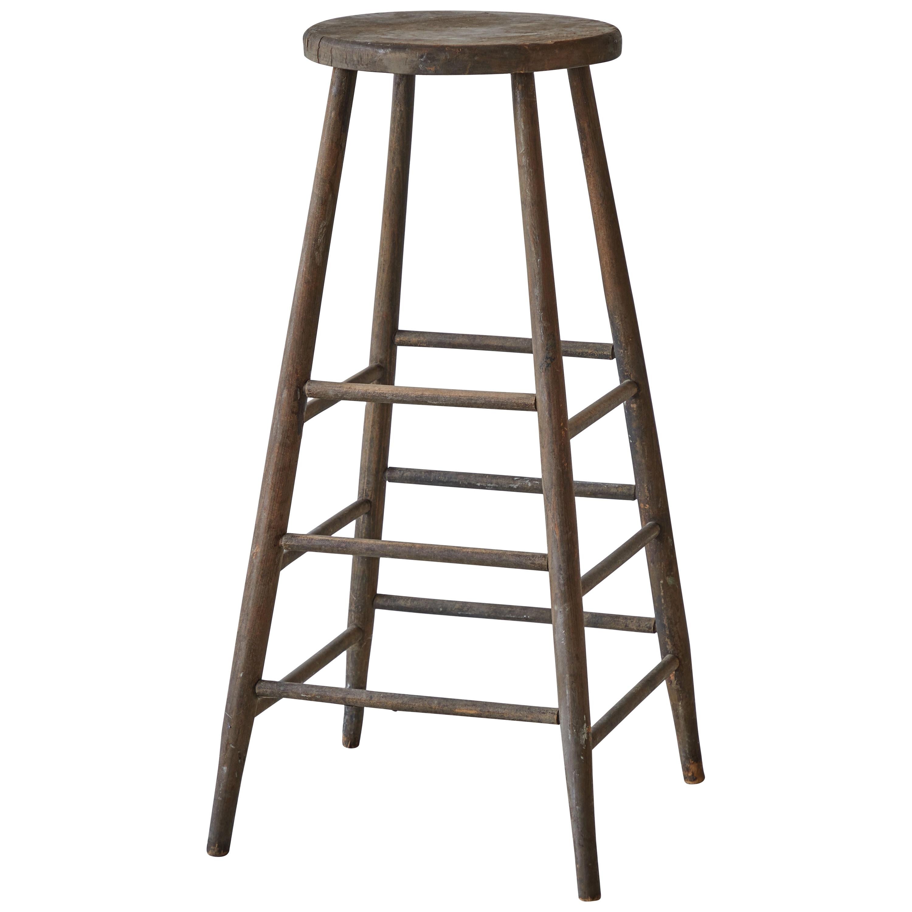Early American Rustic Tall Stool