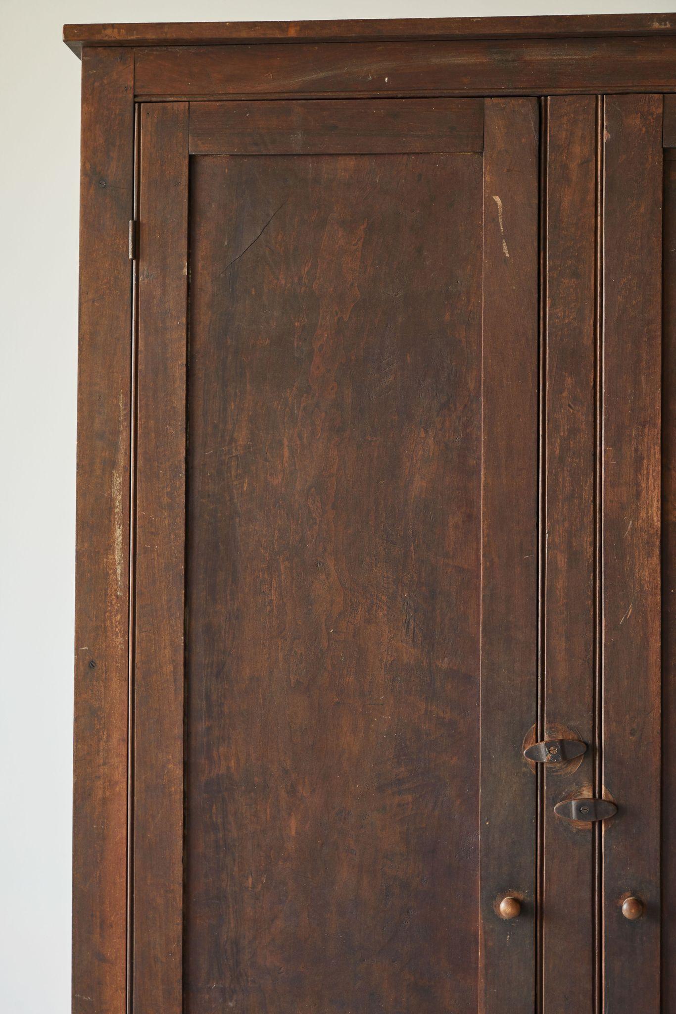 20th Century Early American Rustic Wardrobe Cabinet
