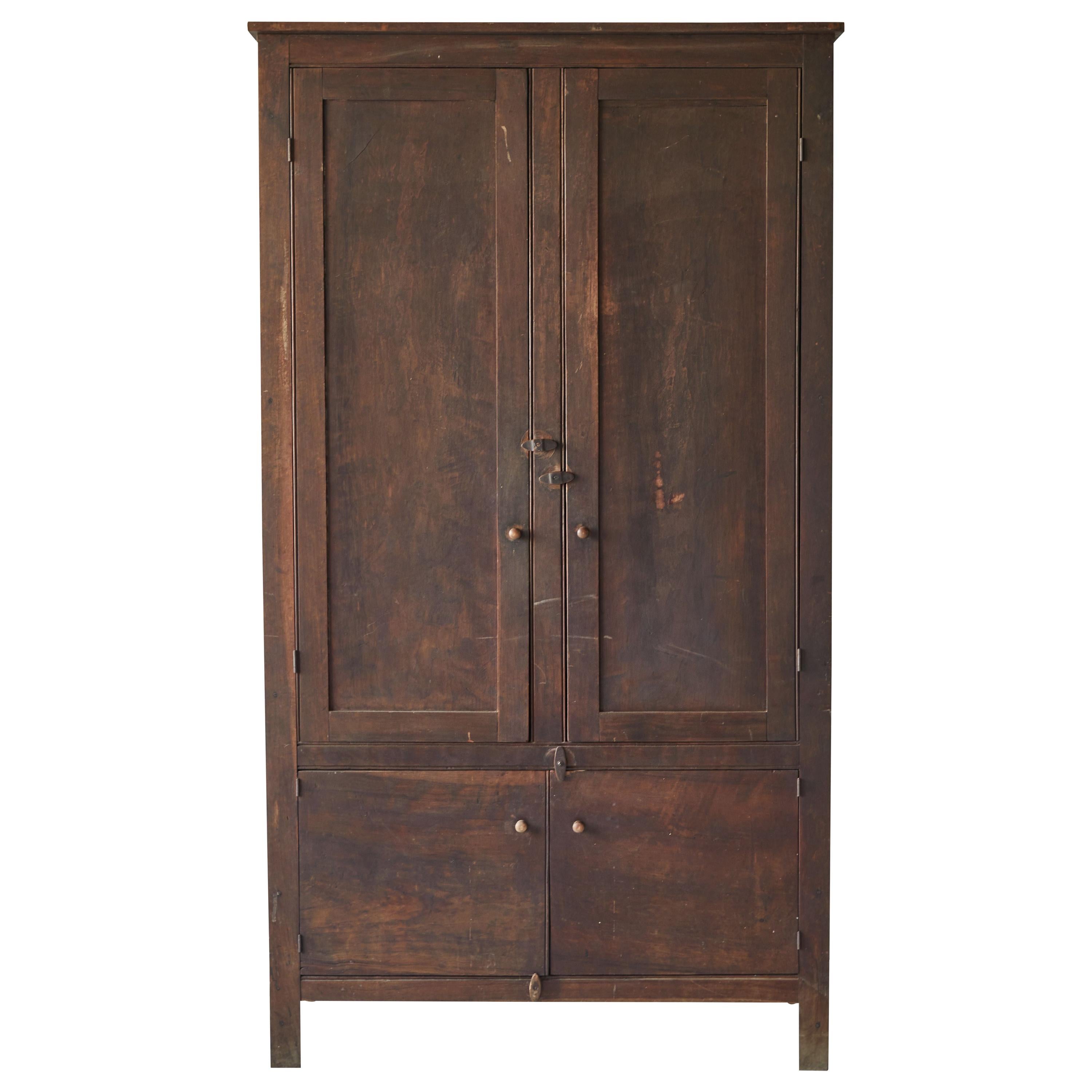Early American Rustic Wardrobe Cabinet