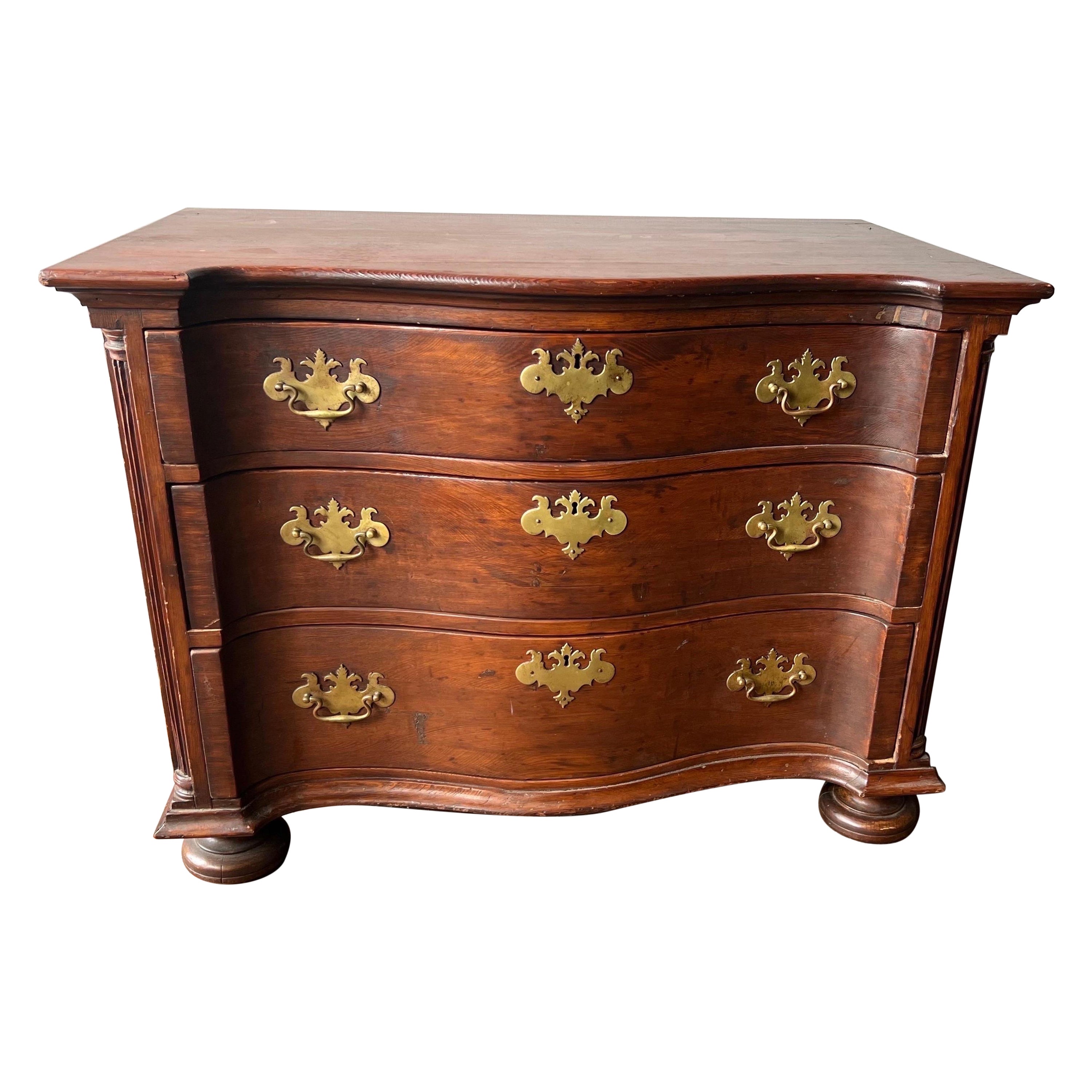 Early American Serpentine Chest, possibly Southern
