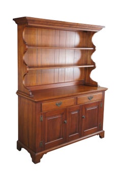 Early American Shop Cherry China Cabinet Country Hutch Cupboard 72"