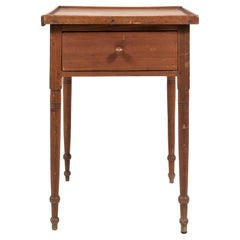 Early American Single Drawer Side Table with Tapered Legs