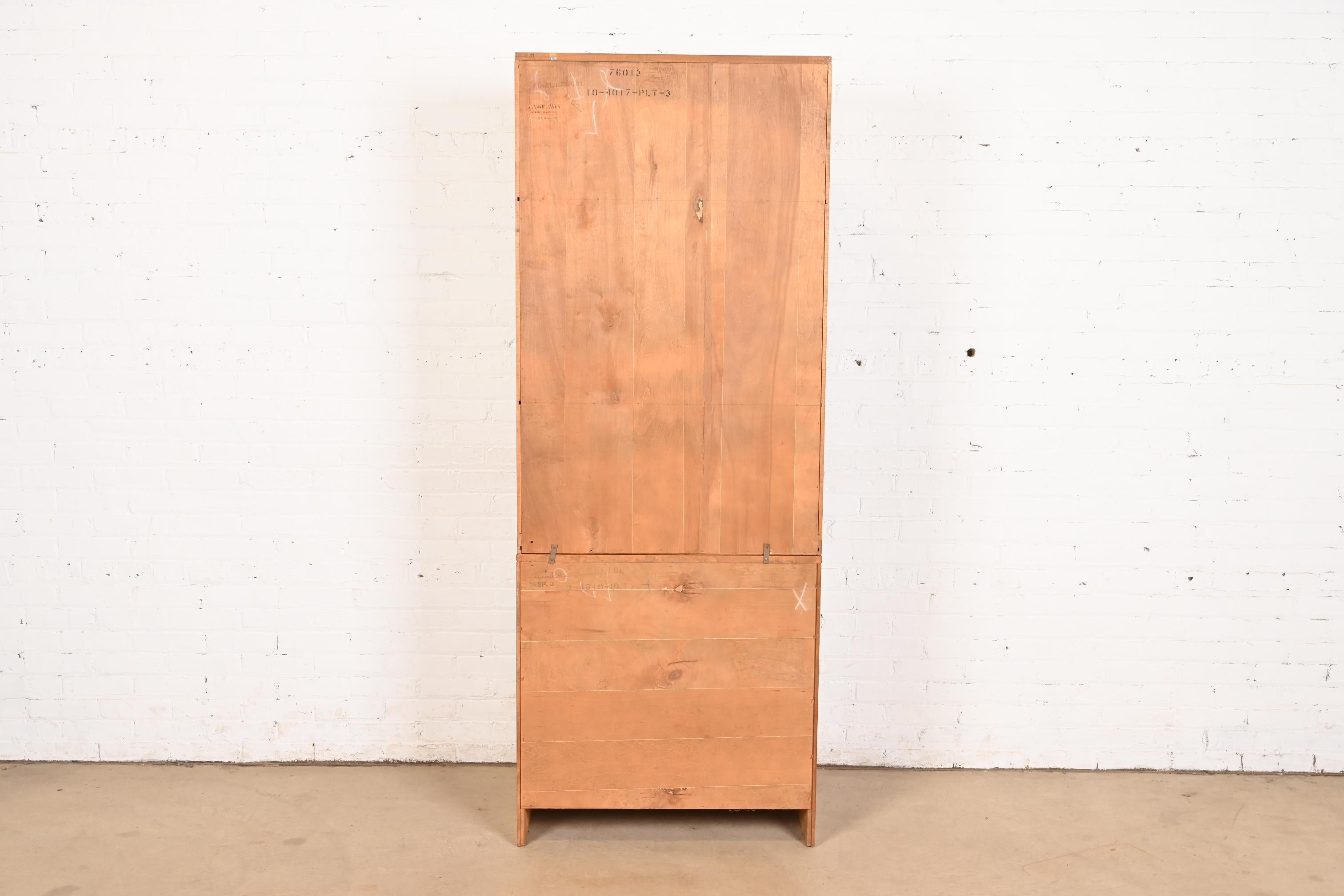 Early American Solid Maple and Birch Drop Front Secretary With Bookcase Hutch For Sale 5