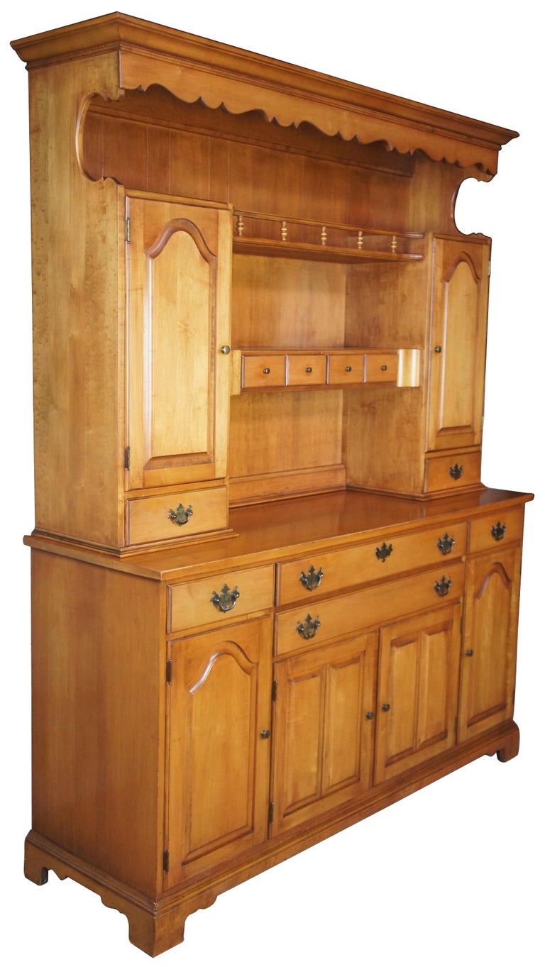 Early American Solid Maple China Hutch Buffet Cabinet Cupboard Vintage at  1stDibs | maple china cabinet, early american hutch, vintage maple hutch  for sale