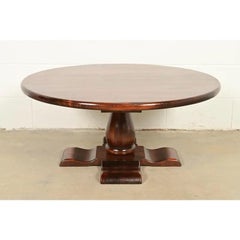 Early American Solid Pine Pedestal Coffee Table, Circa 1970s