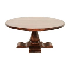 Early American Solid Pine Pedestal Coffee Table, Circa 1970s