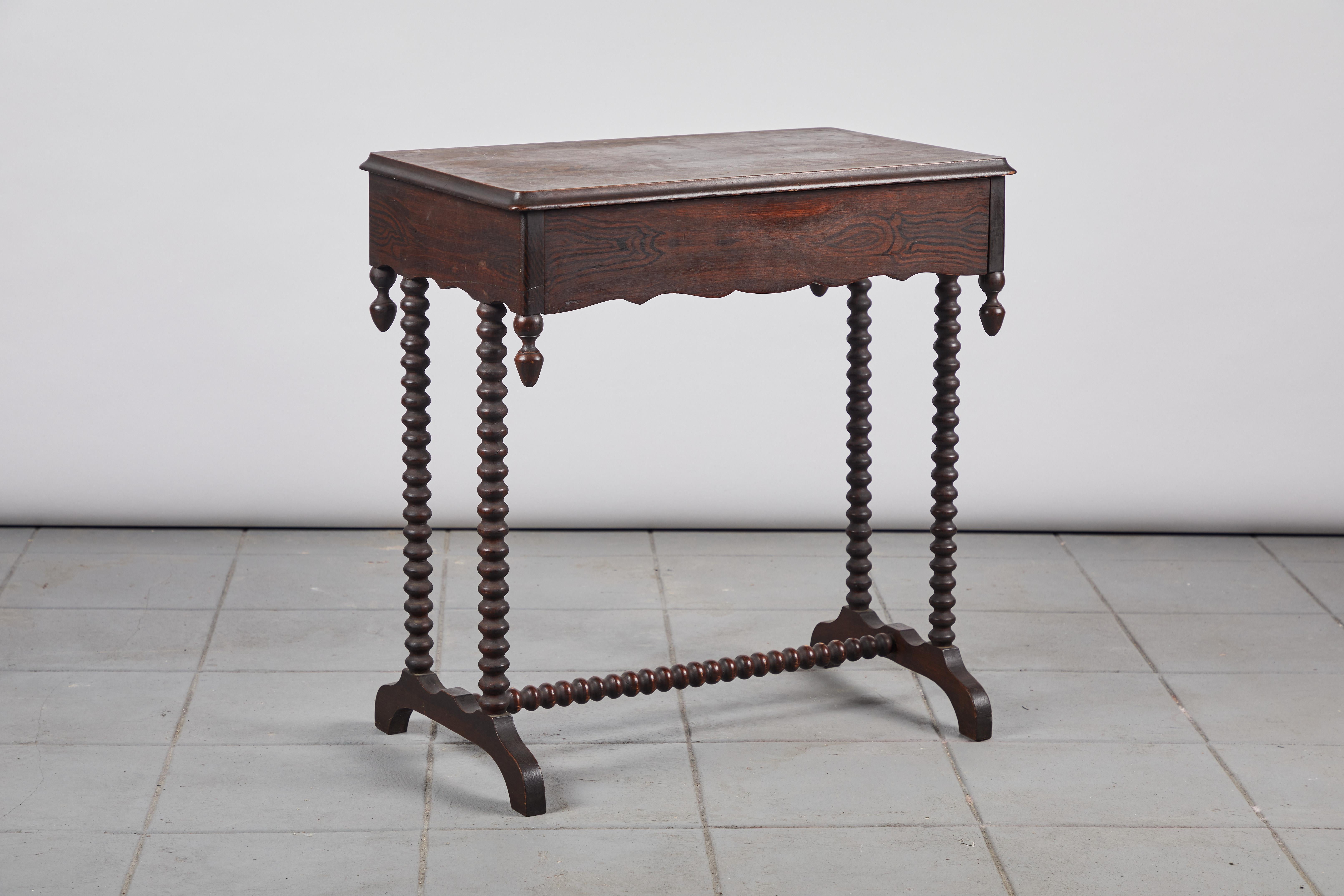 antique spindle leg side table