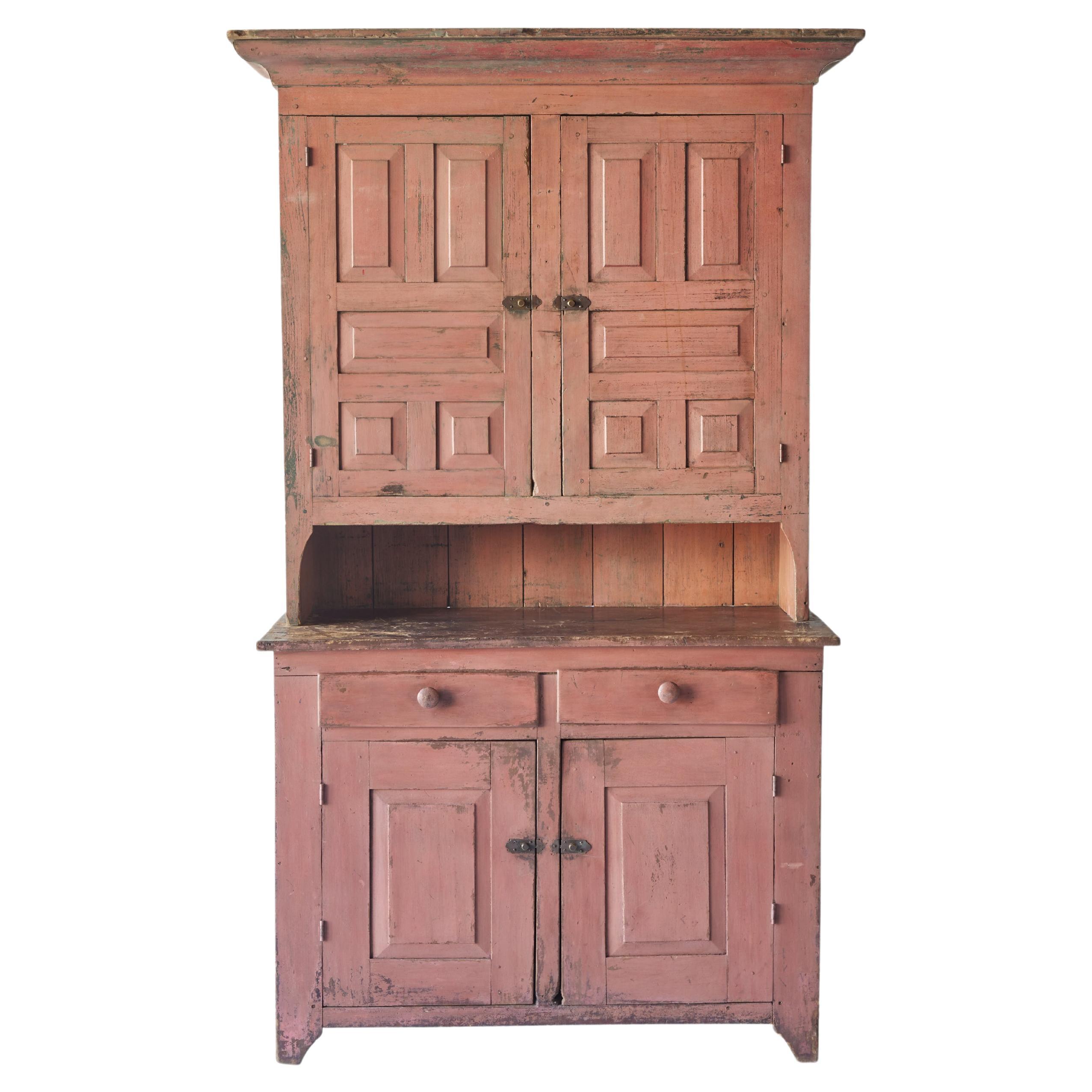 Early American Step-Back Cupboard