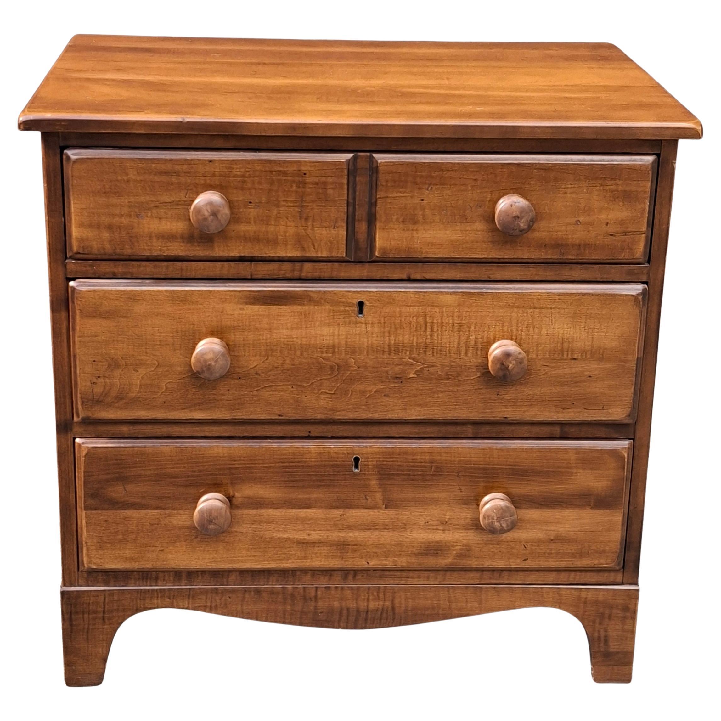 Early American Style Cherry Commode Bedside Chest of Drawers For Sale
