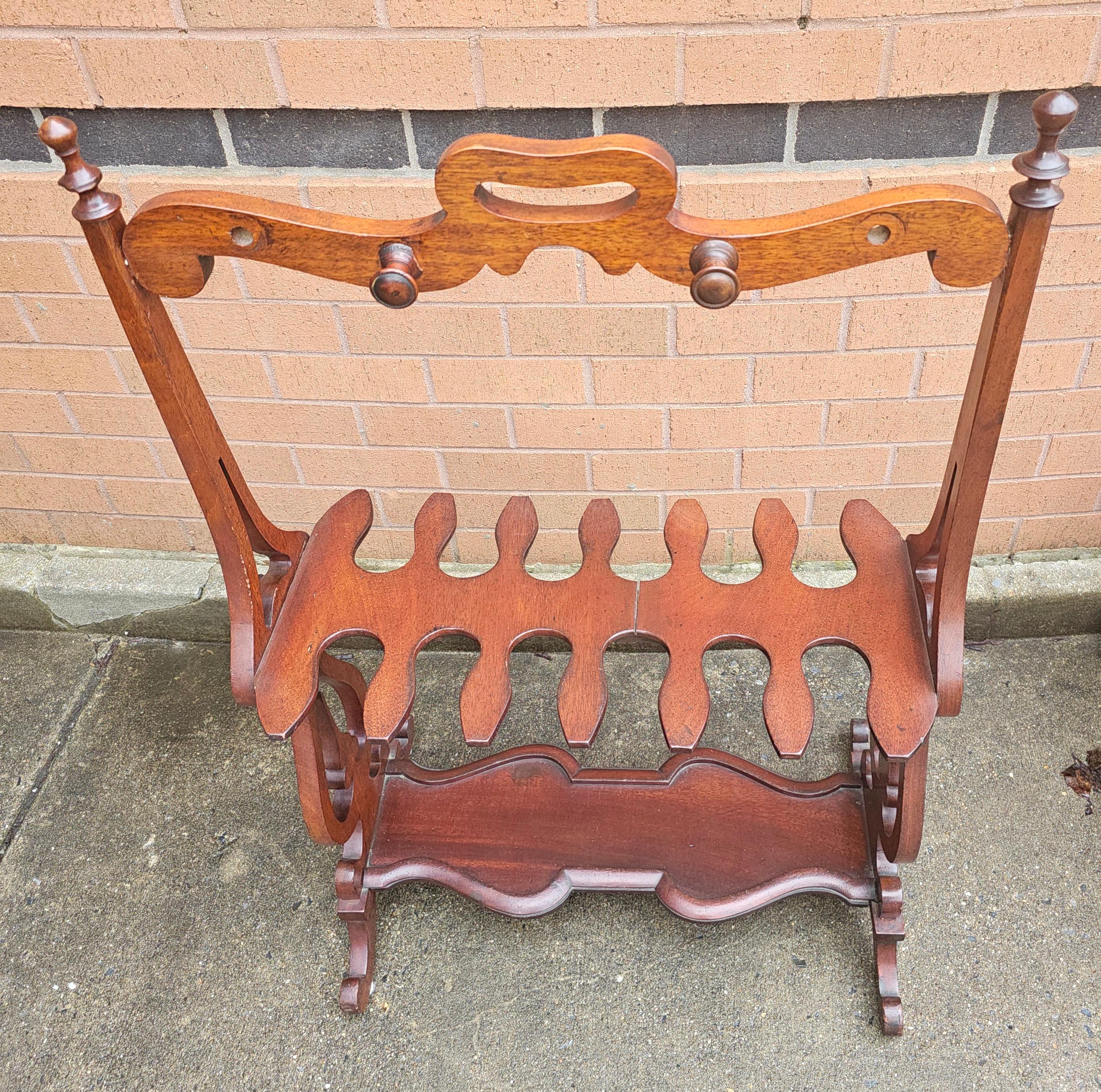 Stained Early American Style Mahogany Riding Boot Rack For Sale