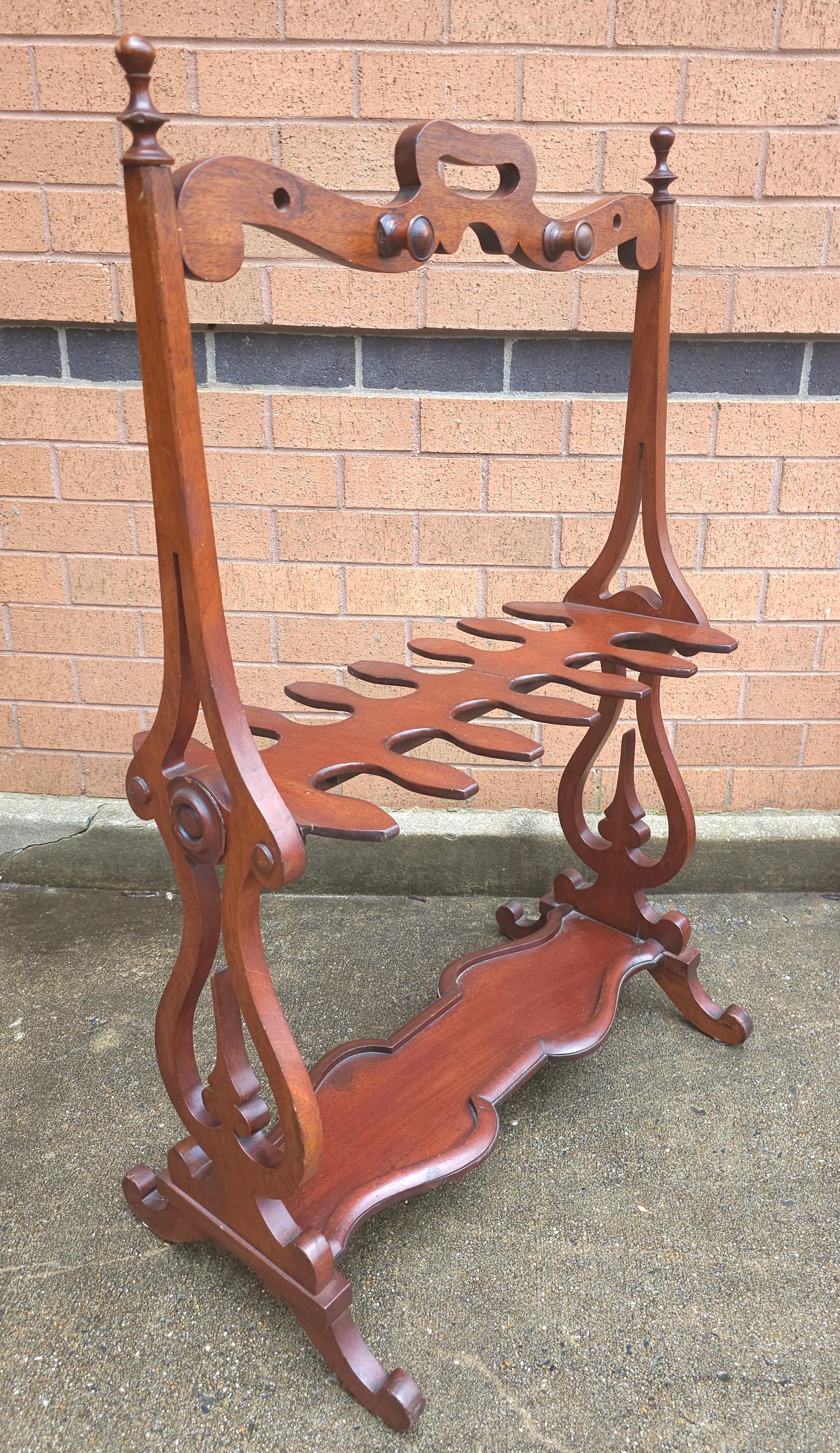 20th Century Early American Style Mahogany Riding Boot Rack For Sale