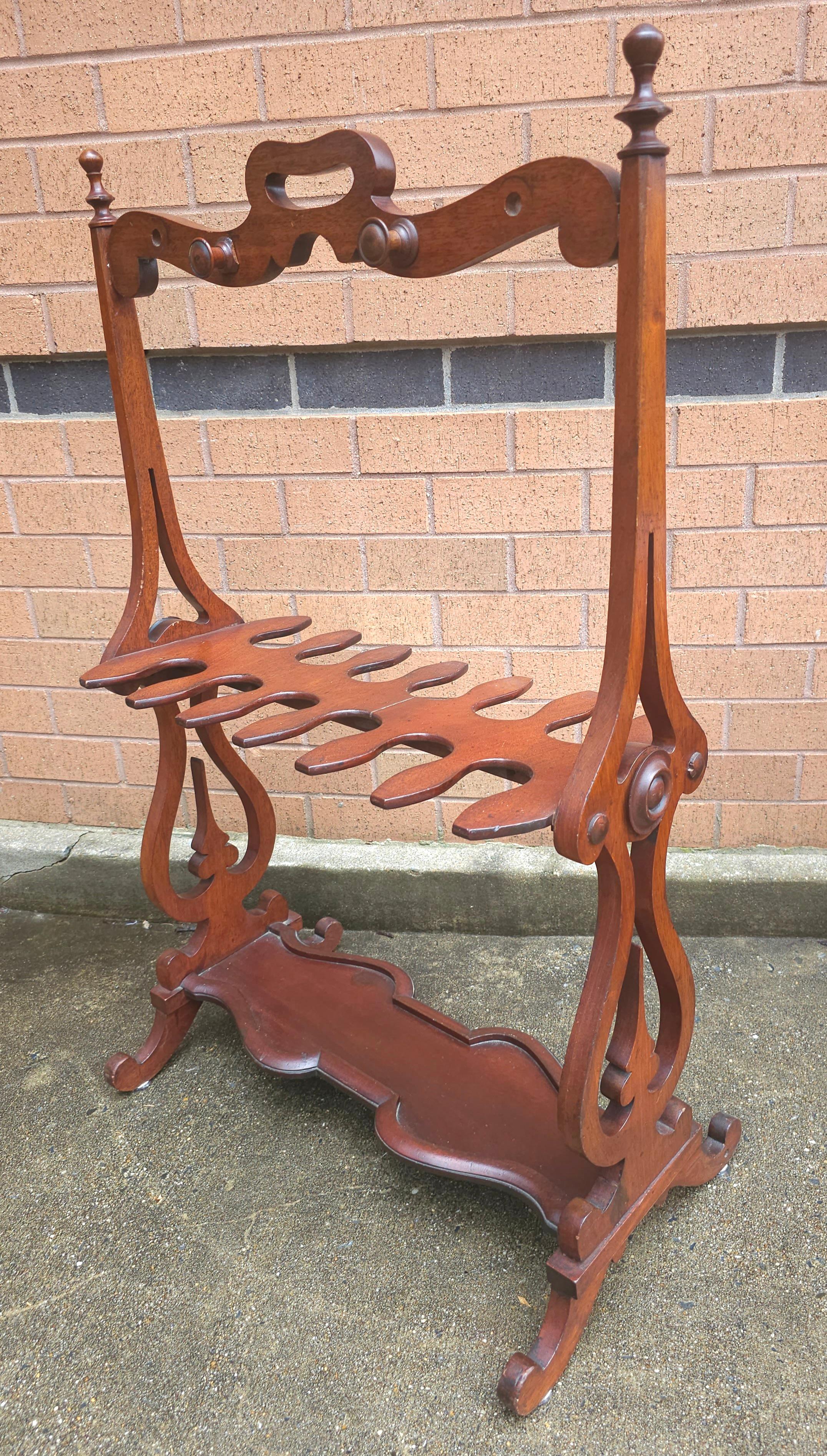 Early American Style Mahogany Riding Boot Rack For Sale 1