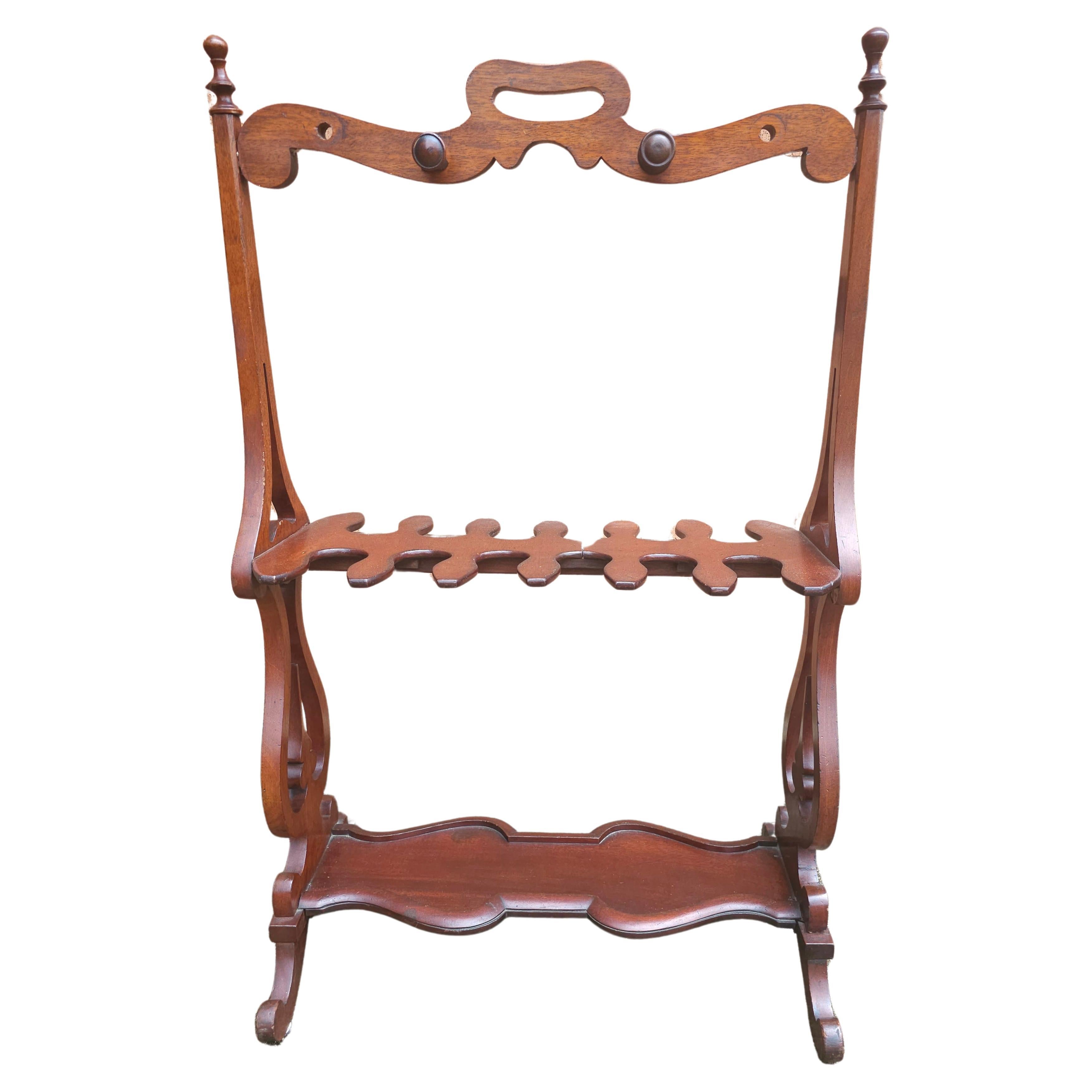 Early American Style Mahogany Riding Boot Rack For Sale