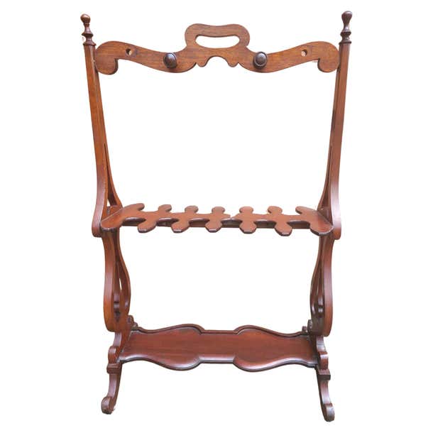 Early American Style Mahogany Riding Boot Rack For Sale at 1stDibs