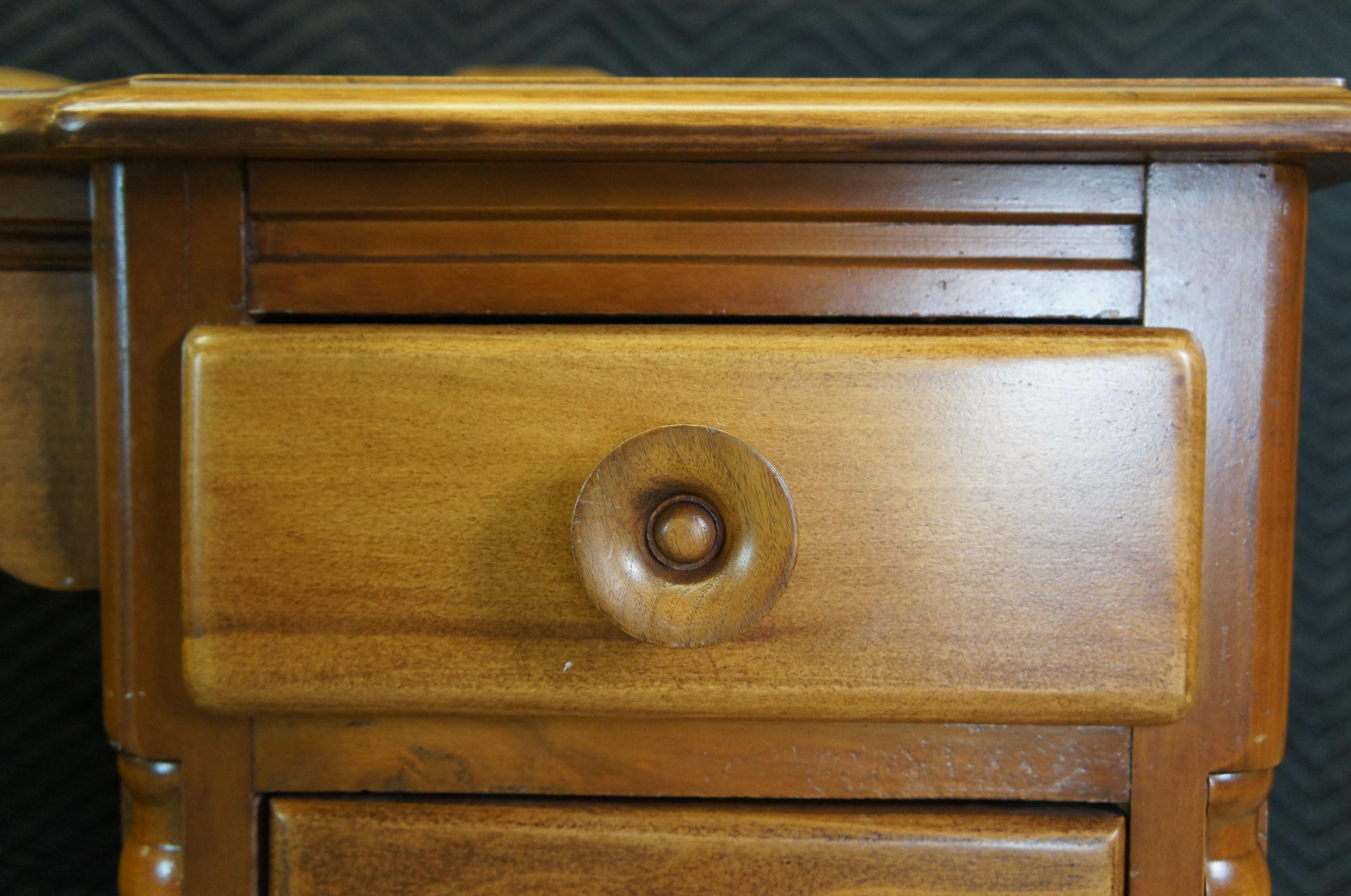 Table de bureau de bibliothèque ou de coiffeuse en chêne de style américain ancien avec trou de serrure 3