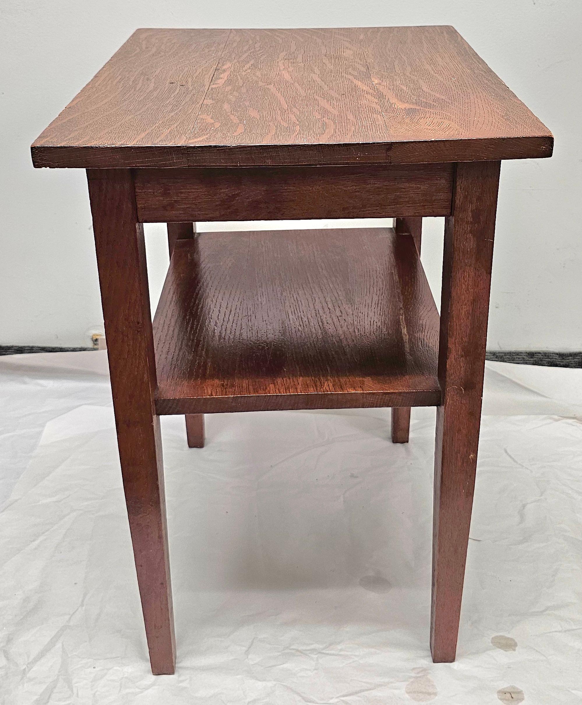 An Early American Style Oak Tiered Side Table Candle Stand
Measures 18