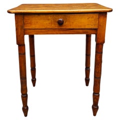 Early American Style Pine Single Drawer Side Table, Circa 1880s