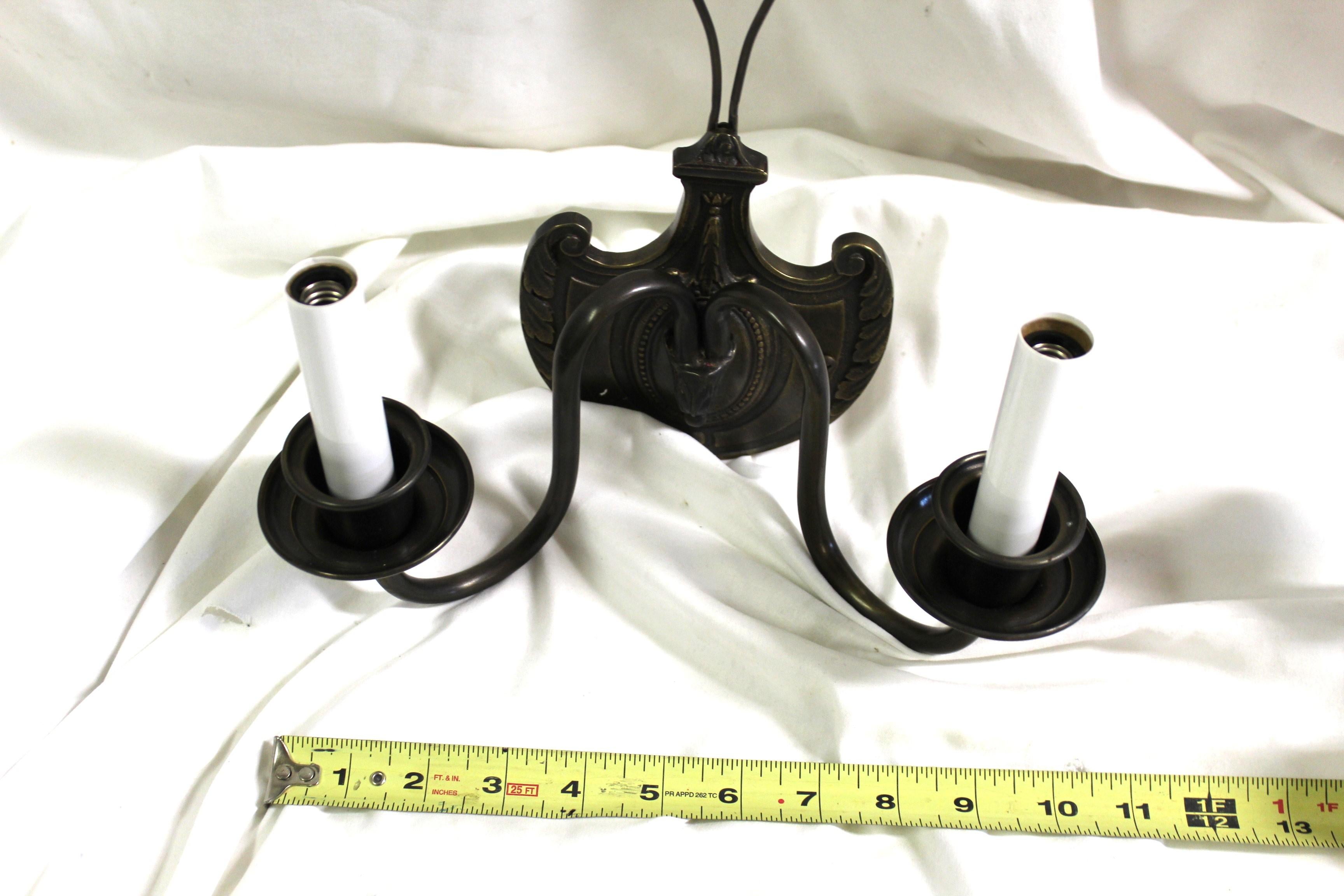 Early American Style , Shield back Bronze Sconces  For Sale 1