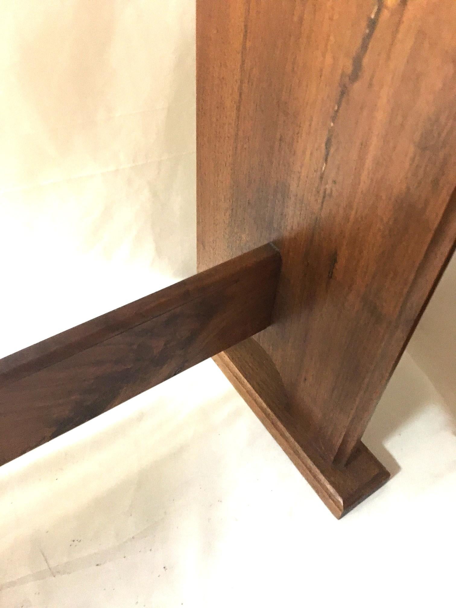 19th Century Early American Style Walnut Quilt Rack with Heart Motif For Sale