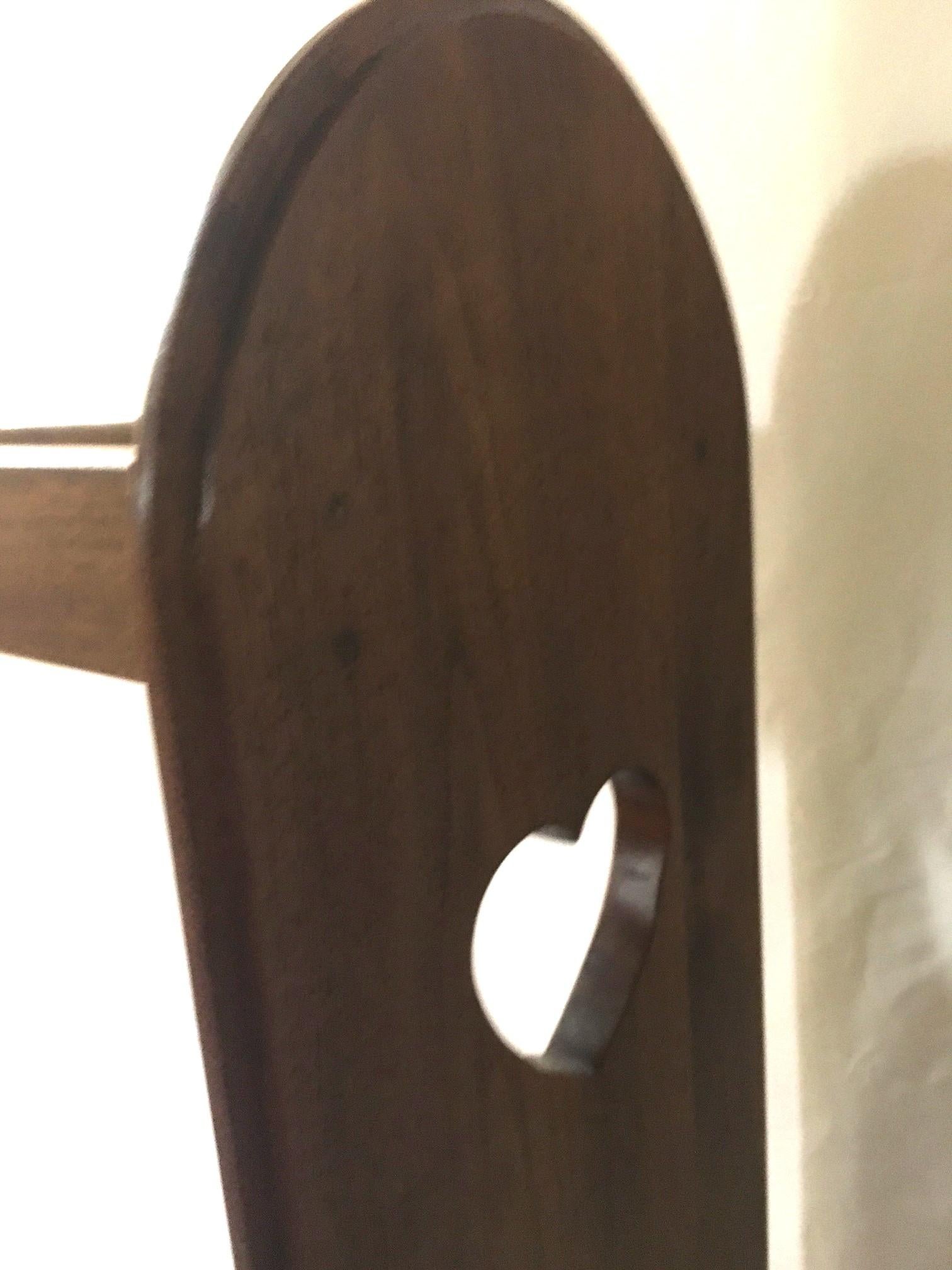 Early American Style Walnut Quilt Rack with Heart Motif For Sale 3