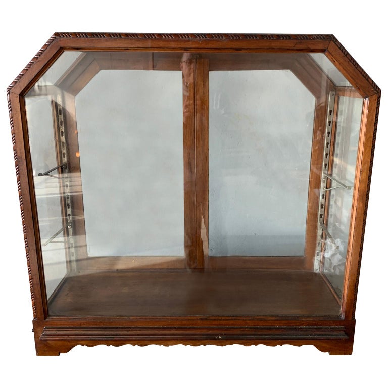 Early American Tabletop Wooden Display Case For Sale at 1stdibs