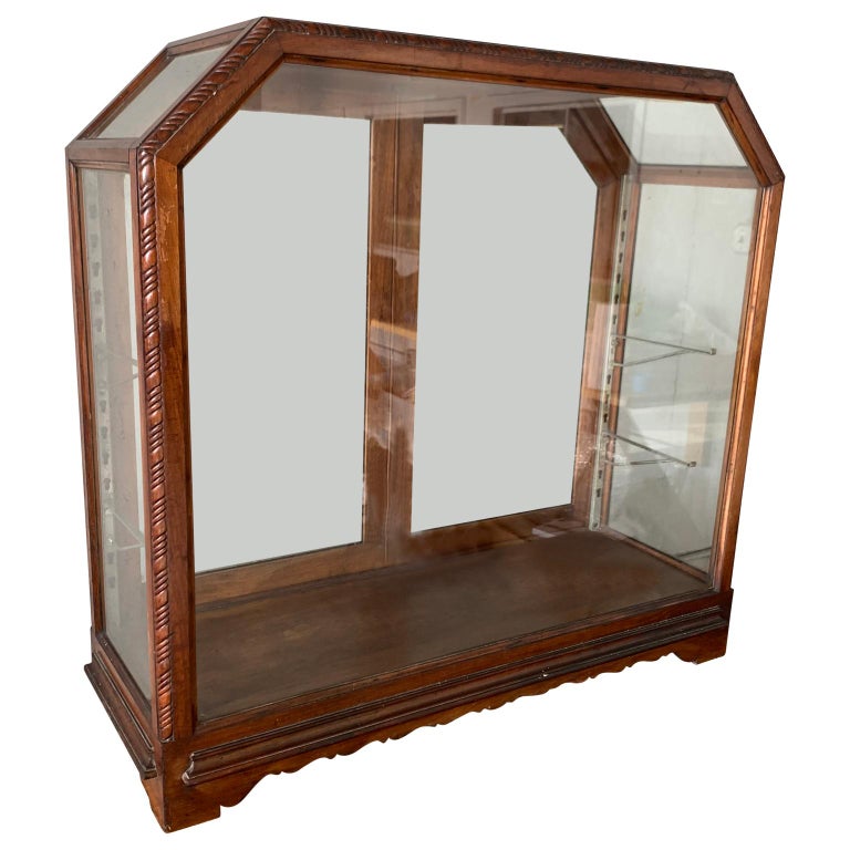 Early American Tabletop Wooden Display Case For Sale at 1stdibs