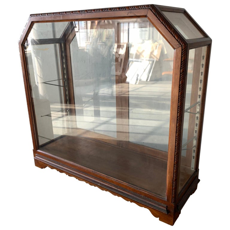 Early American Tabletop Wooden Display Case For Sale at 1stdibs