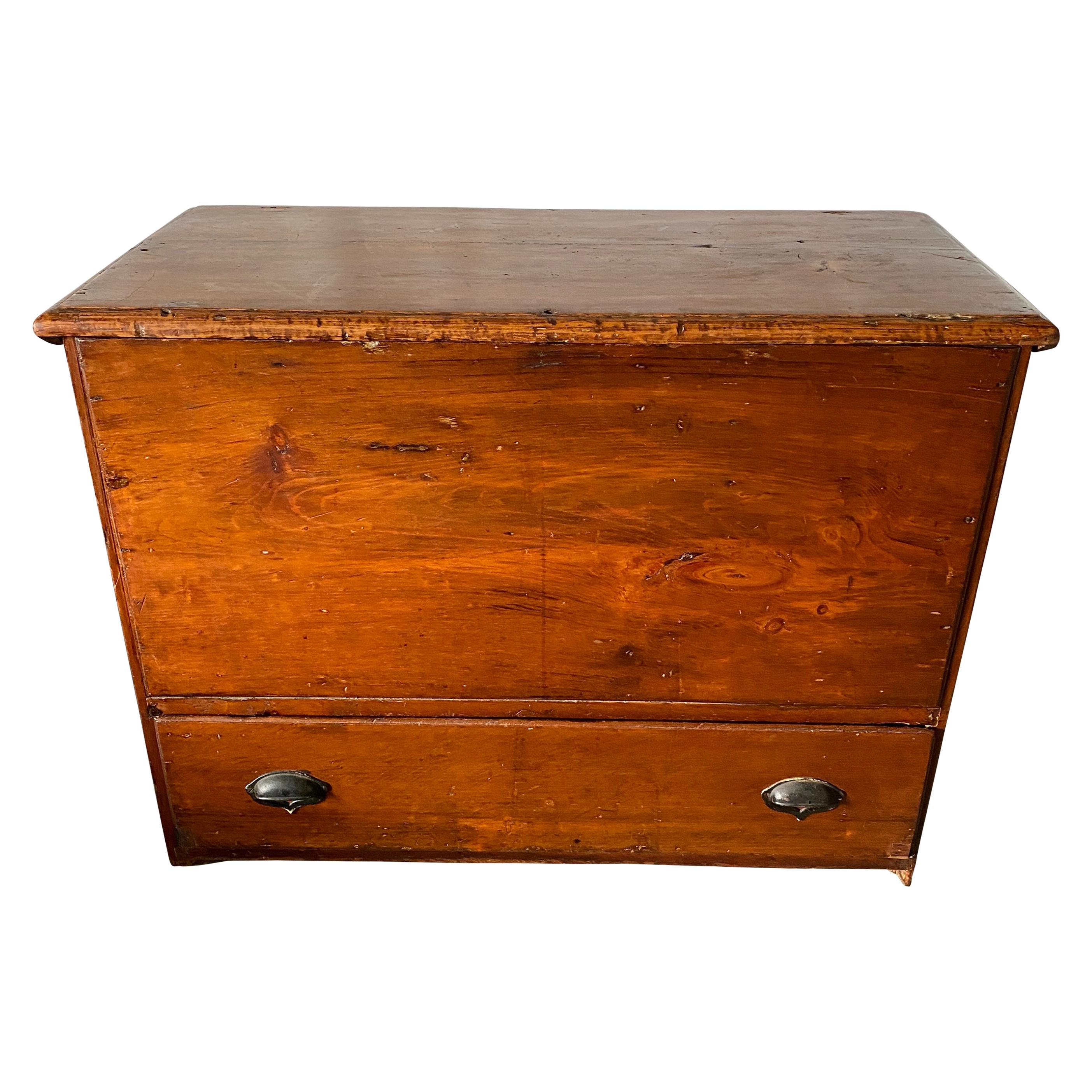 Early American Tall Blanket Chest with One Drawer