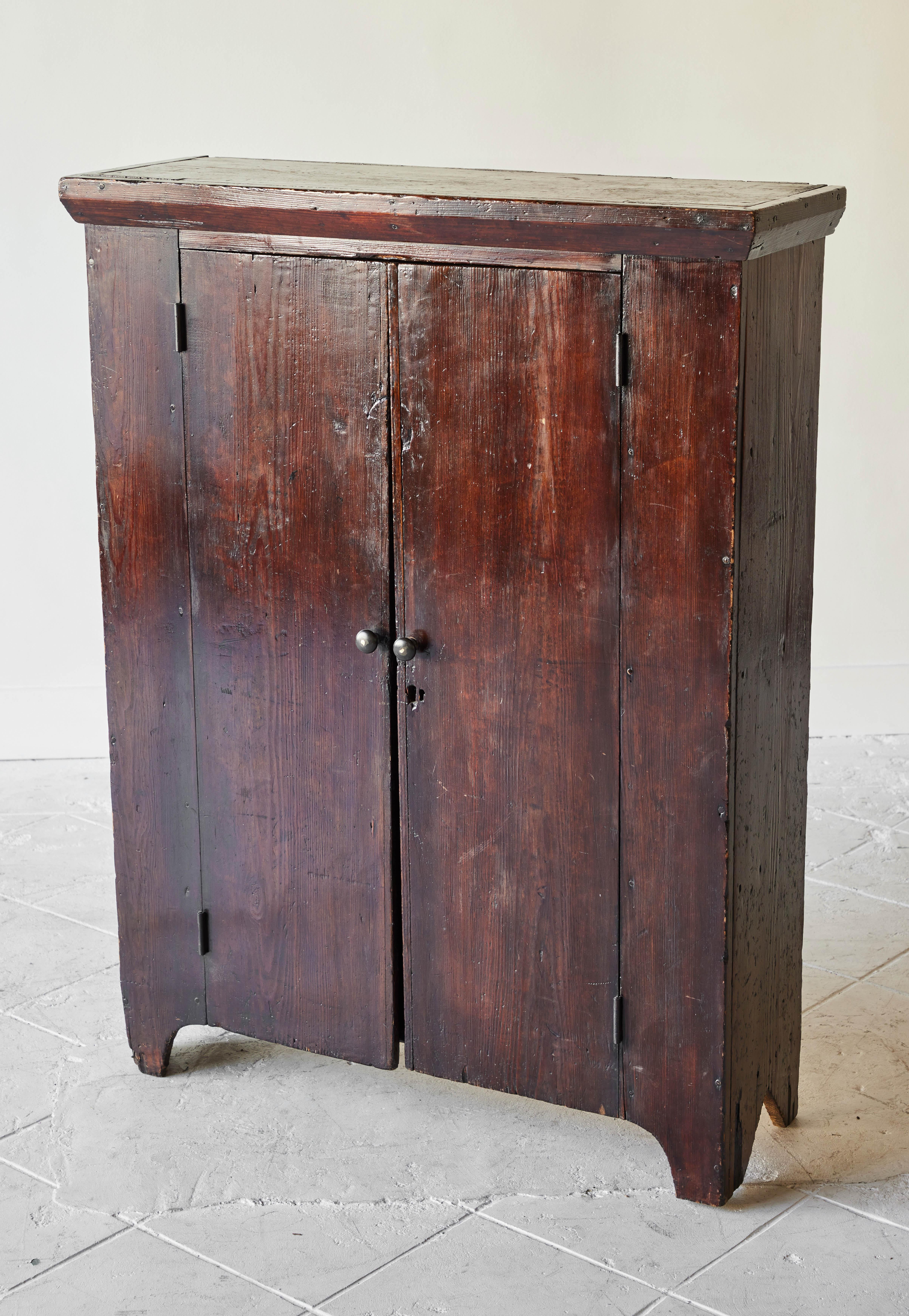 Wood Early American Two-Door Cabinet