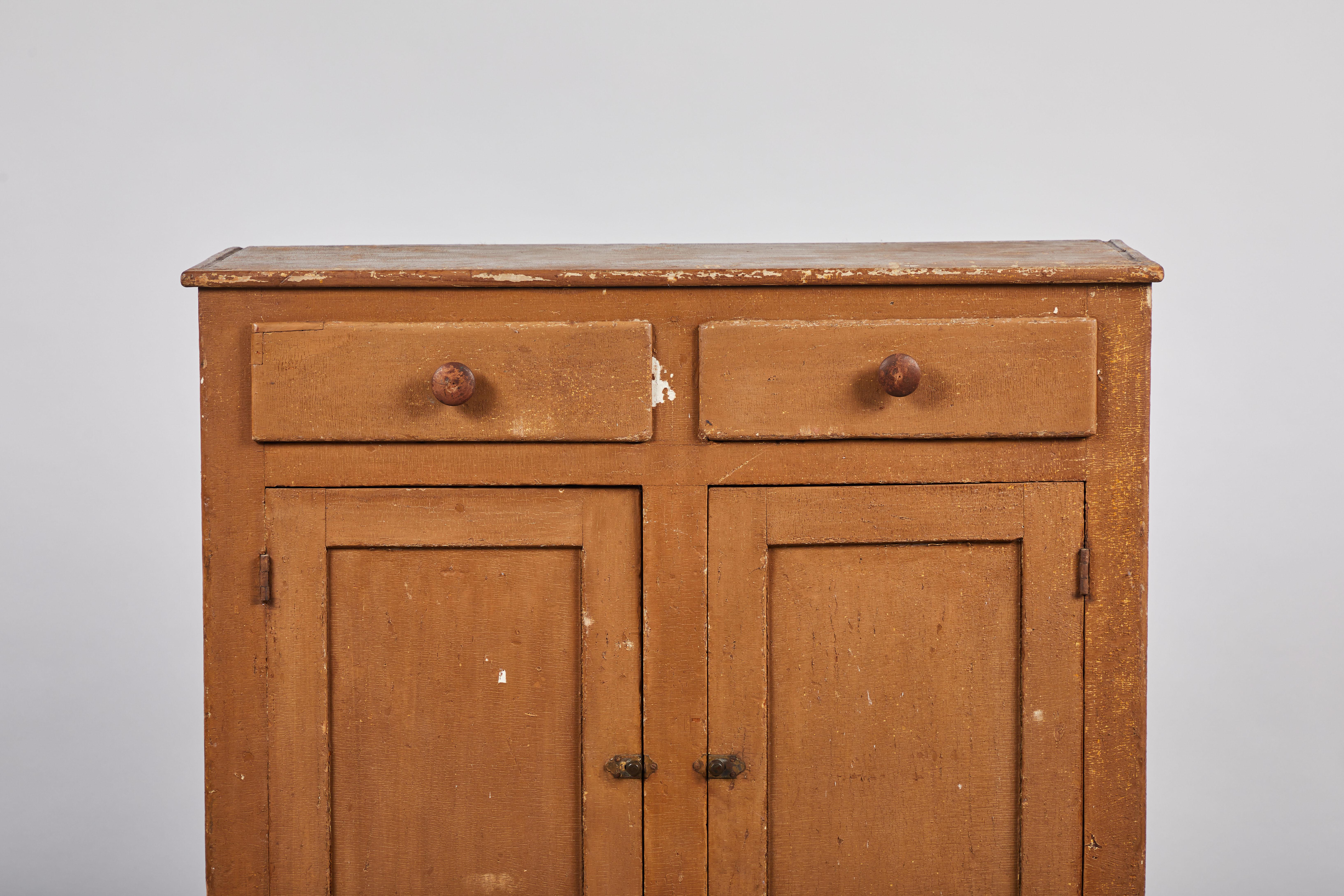 Early American Two-Door Painted Server In Fair Condition In Los Angeles, CA