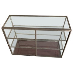 Early American Vintage Two-Tier Sheet Metal Table Top Shop Display Case