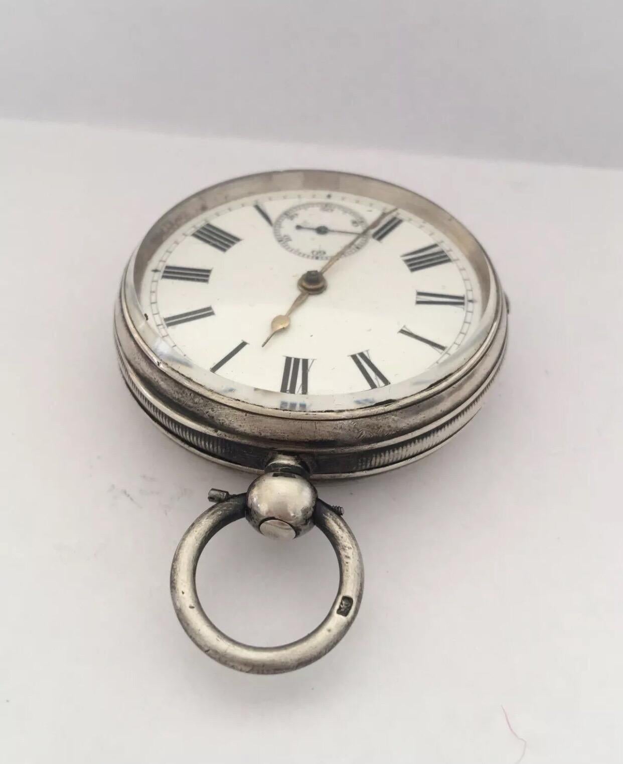Early American Watch Co. Waltham Mass Silver Pocket Watch 4
