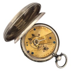 Early American Watch Co. Waltham Mass Silver Pocket Watch