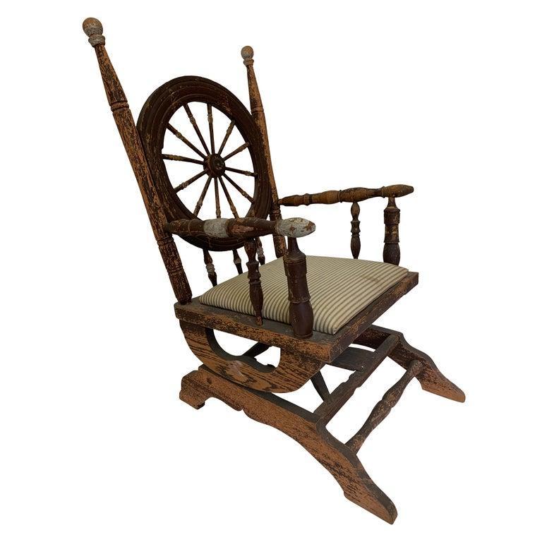 Early American Wheel Back Rocking Chair For Sale at 1stDibs | rocking ...