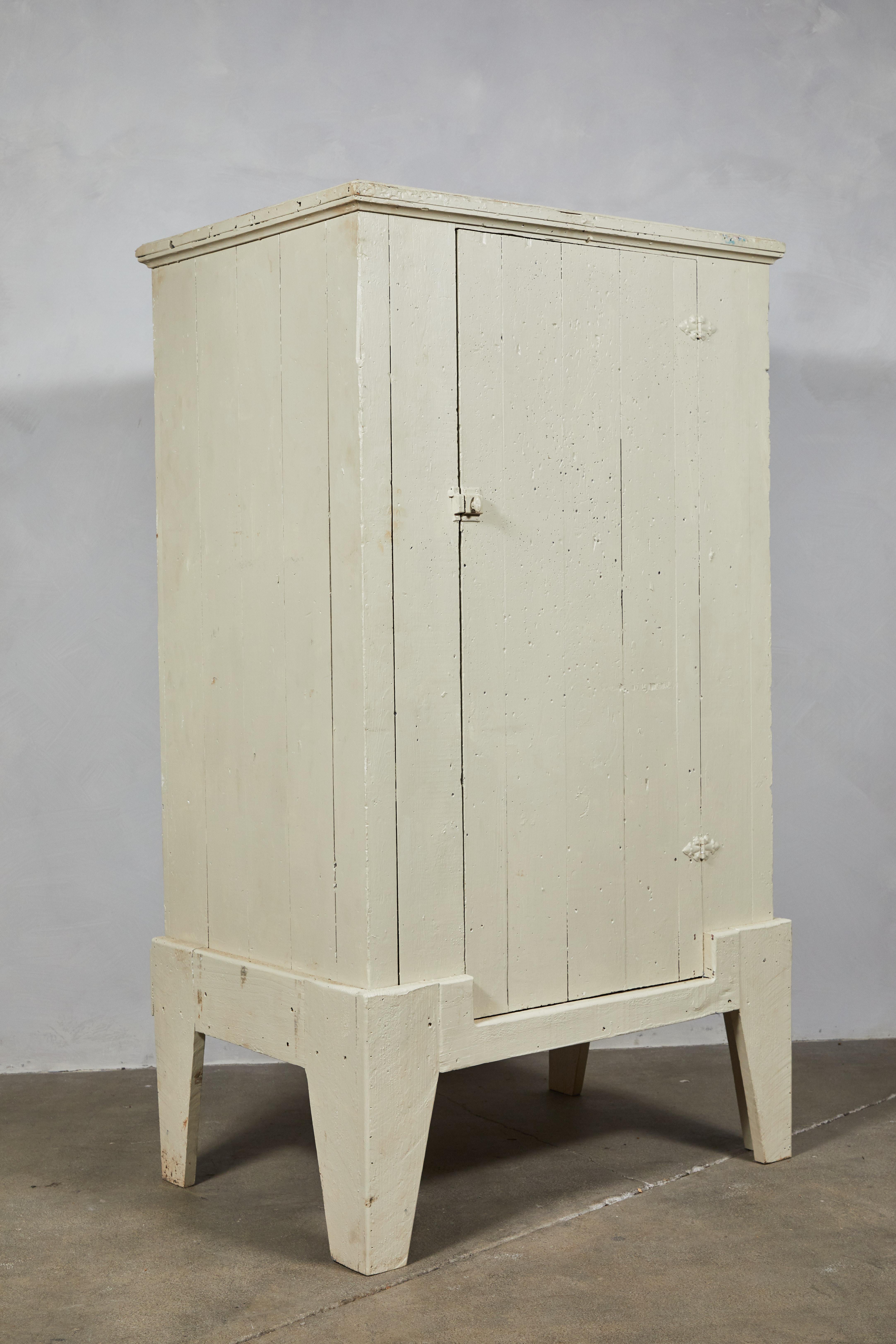 19th Century Early American White Cabinet