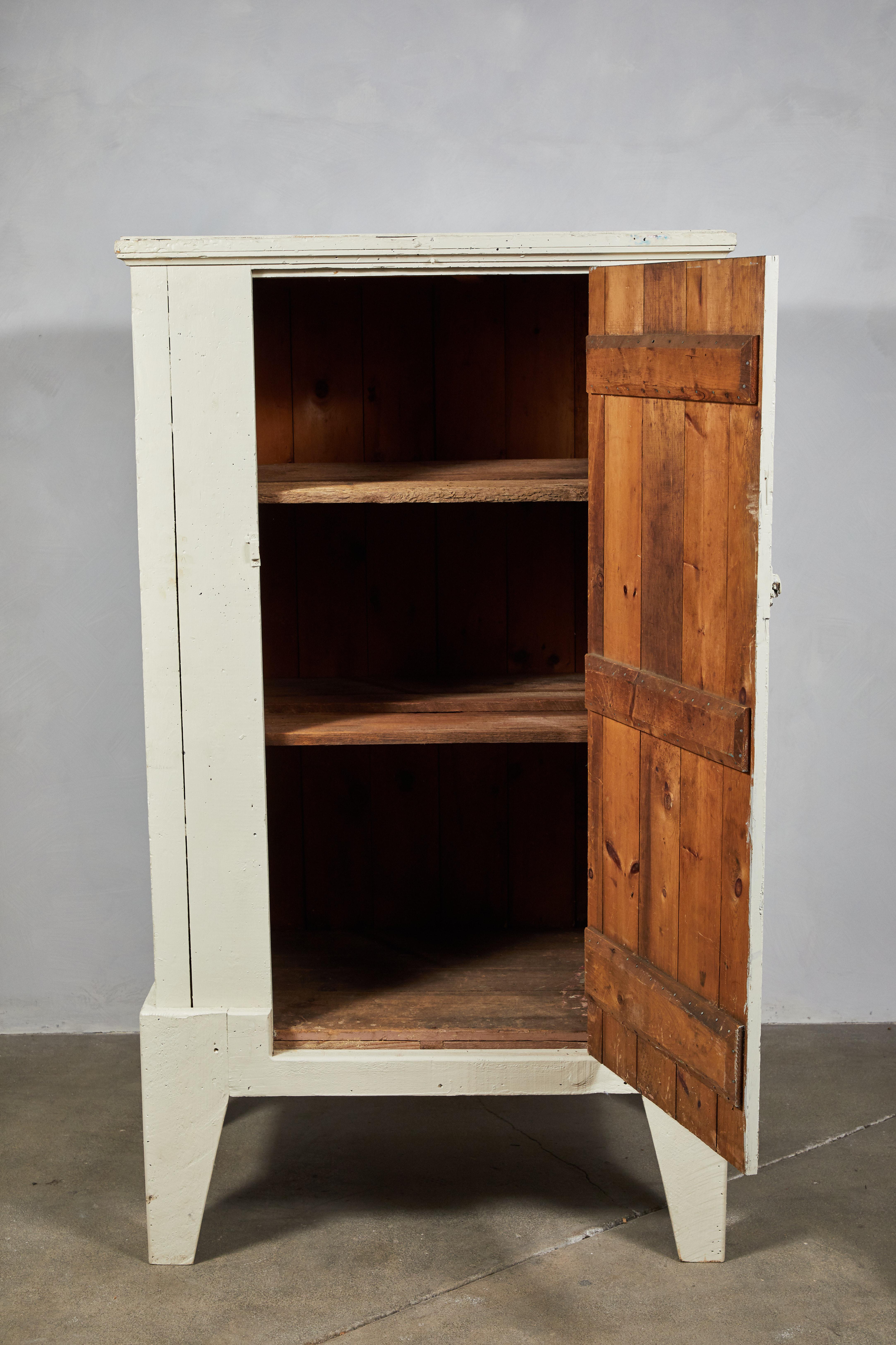 Wood Early American White Cabinet
