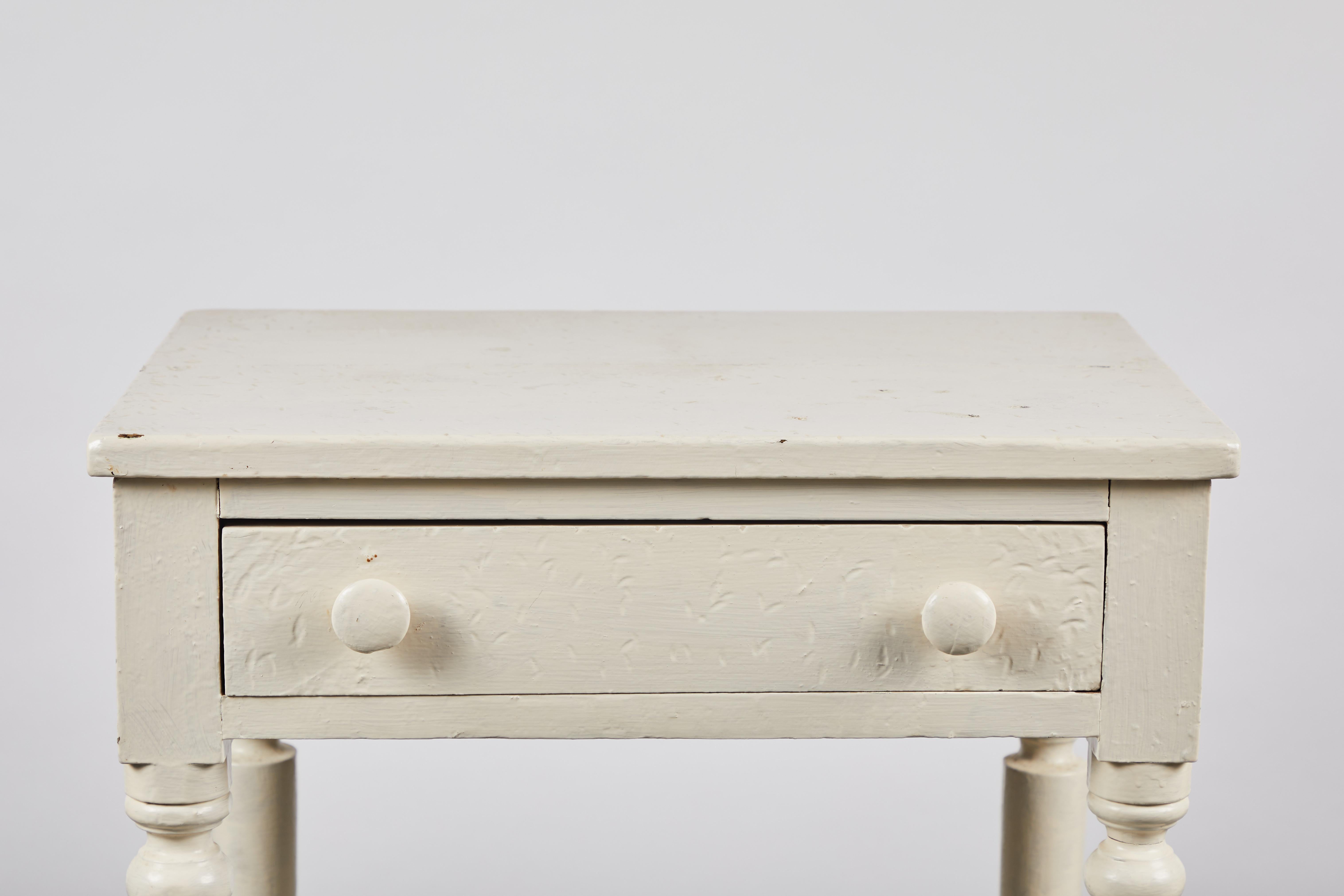20th Century Early American White Painted Side Table