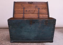 Early Americana Painted Wood Monogrammed Trunk