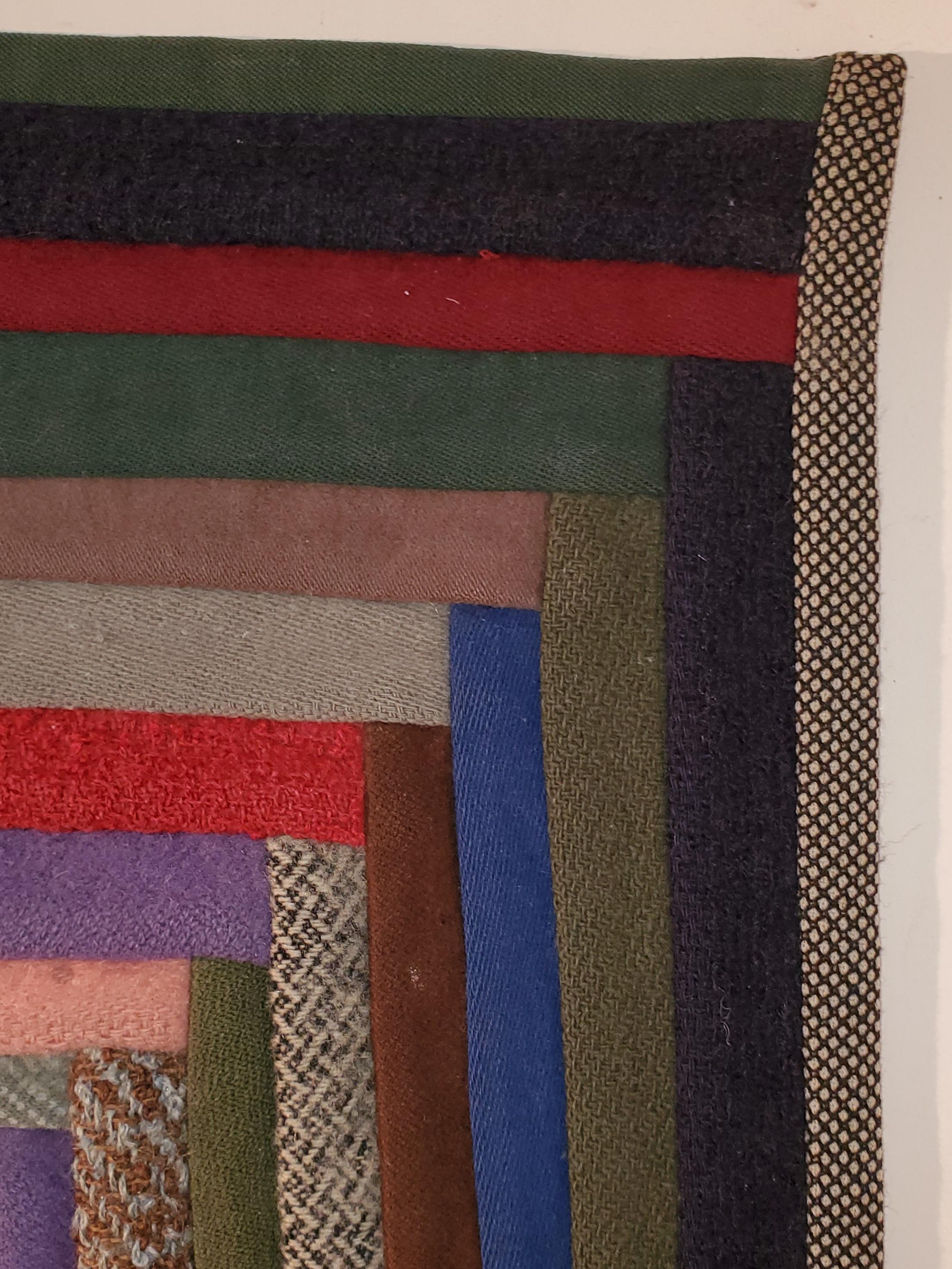 Hand-Crafted Early Amish Wool Concentric Squares Crib Quilt