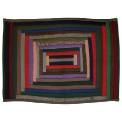 Early Amish Wool Concentric Squares Crib Quilt