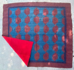 Early Amish Wool Log Cabin Quilt
