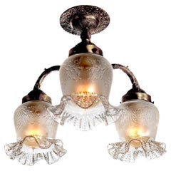 Frühe und zarte drei Schatten Flush Mounted Kronleuchter