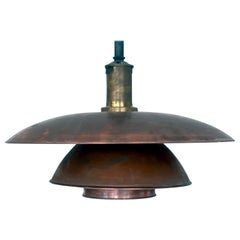 Antique Early and Large Poul Henningsen Pendant 5/5 Pat, Appl, in Copper, Denmark, 1928