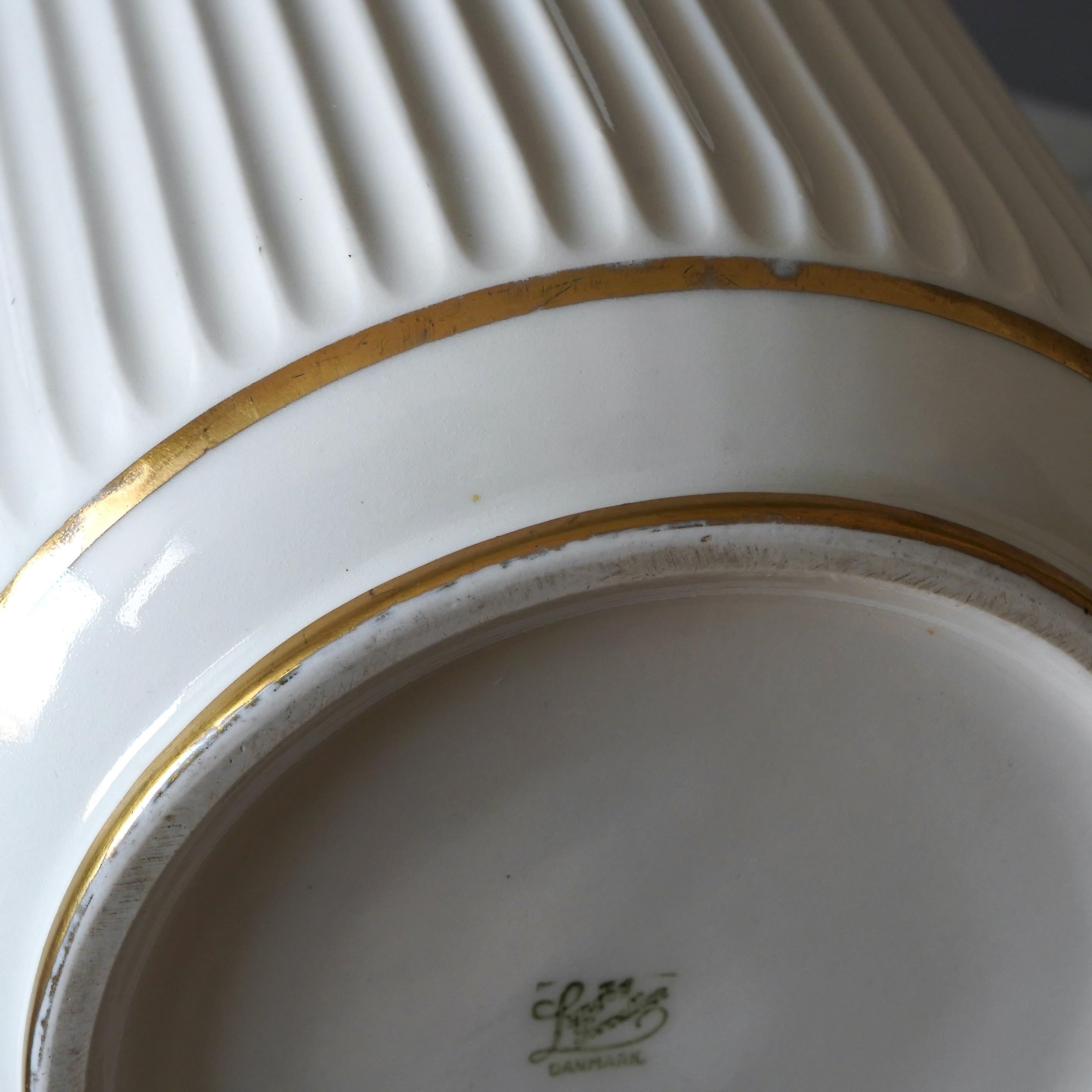 Early and Largest Lyngby Porcelain Vase with Gold Decoration, 1936-1940, Denmark For Sale 1