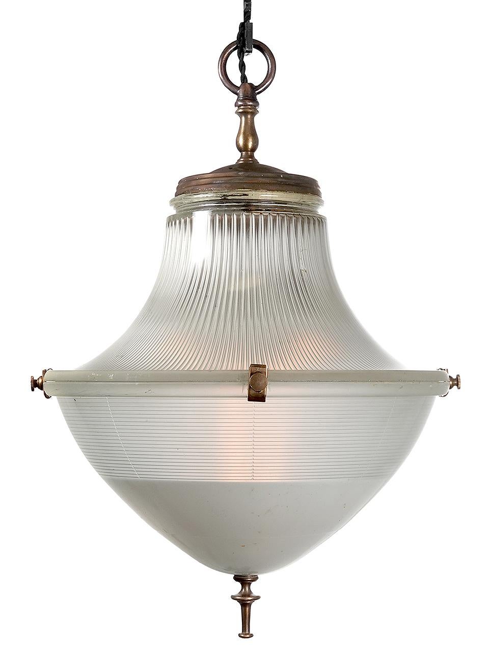 French Early and Ornate Holophane Bank Light